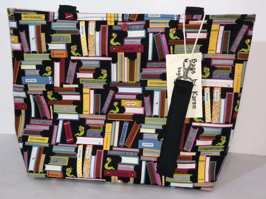 School Book Worm Black Shoulder Bag Library Textbooks Classroom Teacher Purse Handbag Tote + Wristlet Key FOB