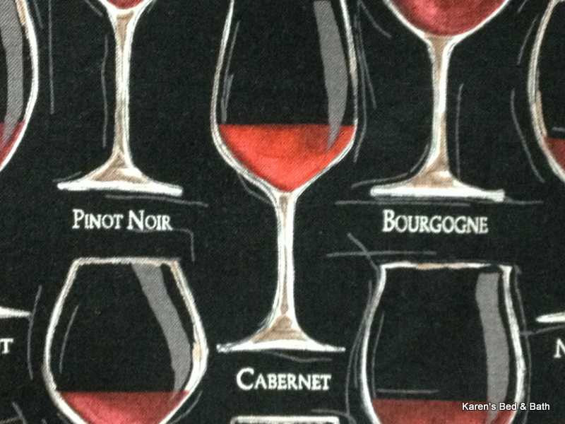 Fine Dinner Wines Merlot Cabernet Pinot Noir Bourgogne Wine Glass Black Curtain Valance