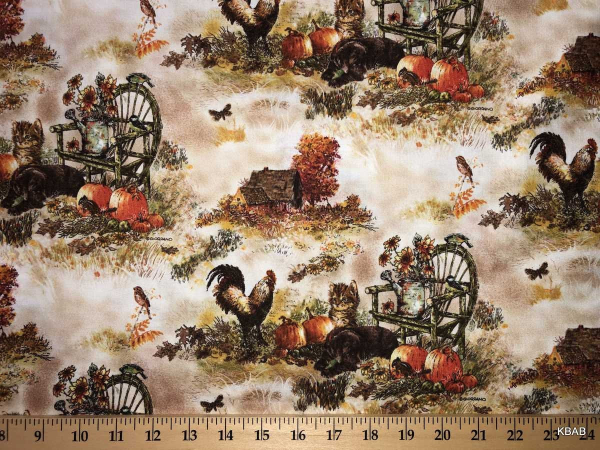 Autumn Harvest Friends Valance Rooster Cat Dog Valance Countryside Scenic Old House Chair Pumpkin Fall Curtain Valance