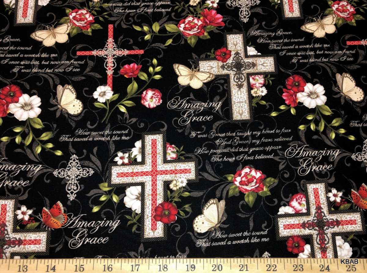 Religious Christian Valance Amazing Grace Valance Church Cross Butterfly Floral Handcrafted Custom Sewn Curtain Valance