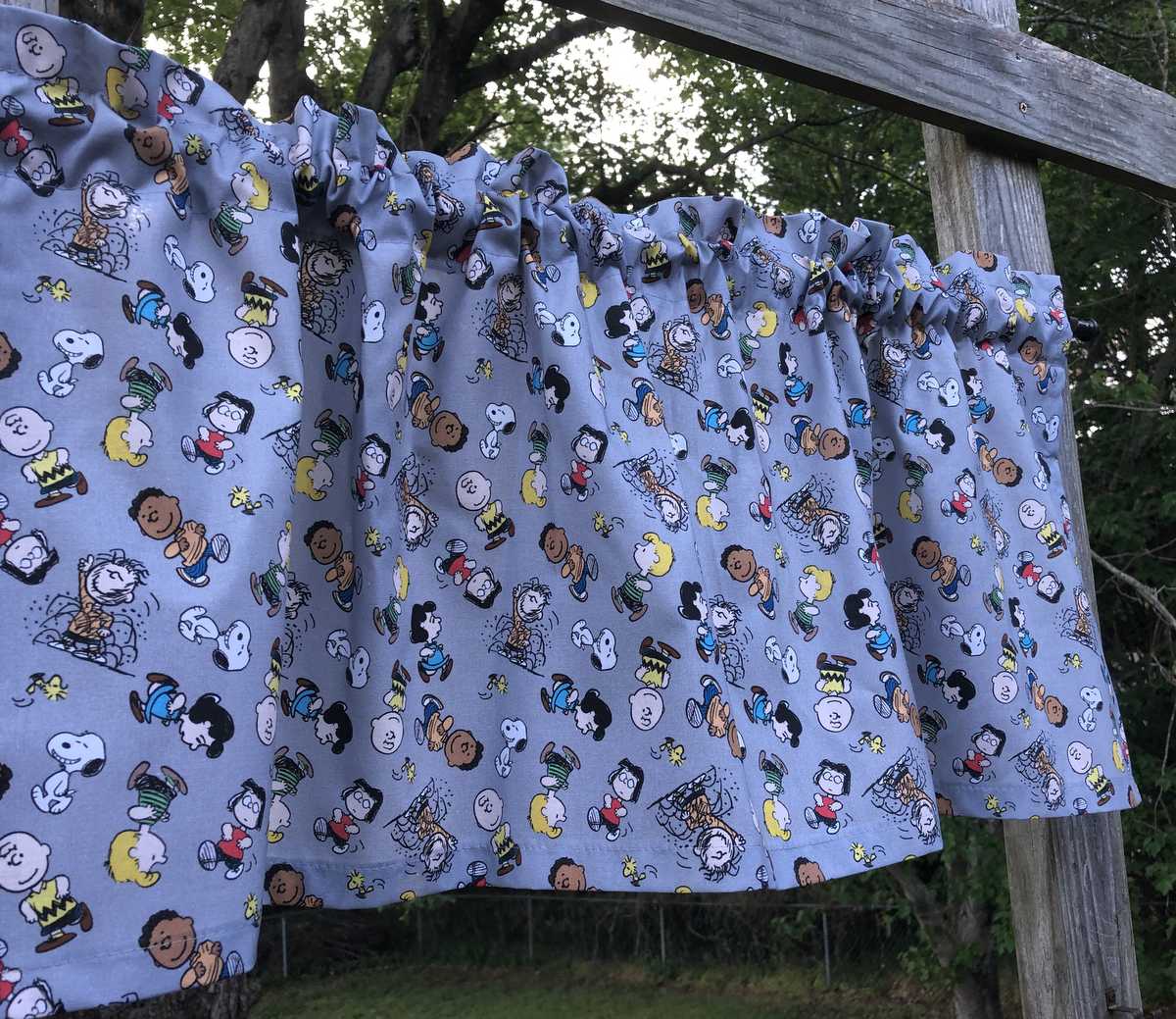 Girl Boy Baby Nursery Curtain Valance Handcrafted From Cartoon Character Dog Kids Cotton Fabric