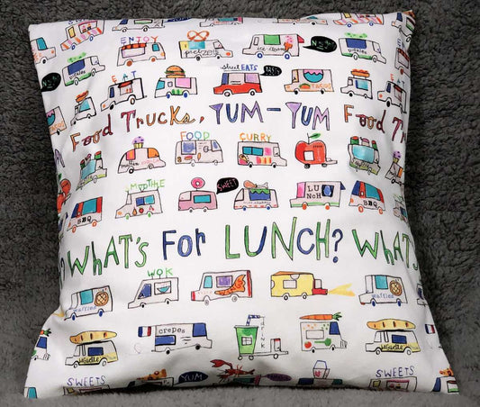 Food Trucks Lunch Delivery Truck Pillow Cover, Sofa Accent Pillow Sham, Farmhouse Pillow Cover, Handcrafted Pillow Cover