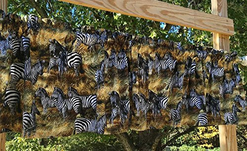 Black & White Zebra Scenic Safari Handcrafted Curtain Valance