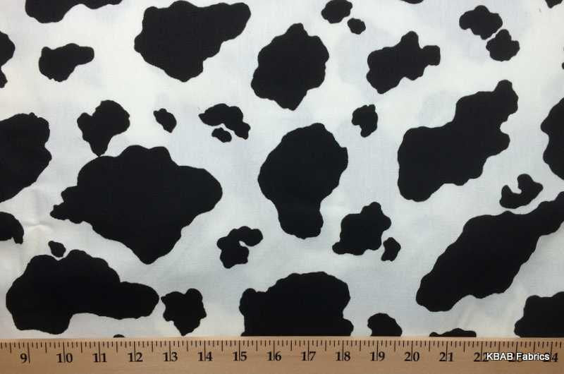 B&W Cow Fabric Home Decor Fabric By the Yard / Half Yard Cows BLACK WHITE Skin Cow Spots Farm Cotton Quilting Apparel Fabric BTY t/s 12,12r