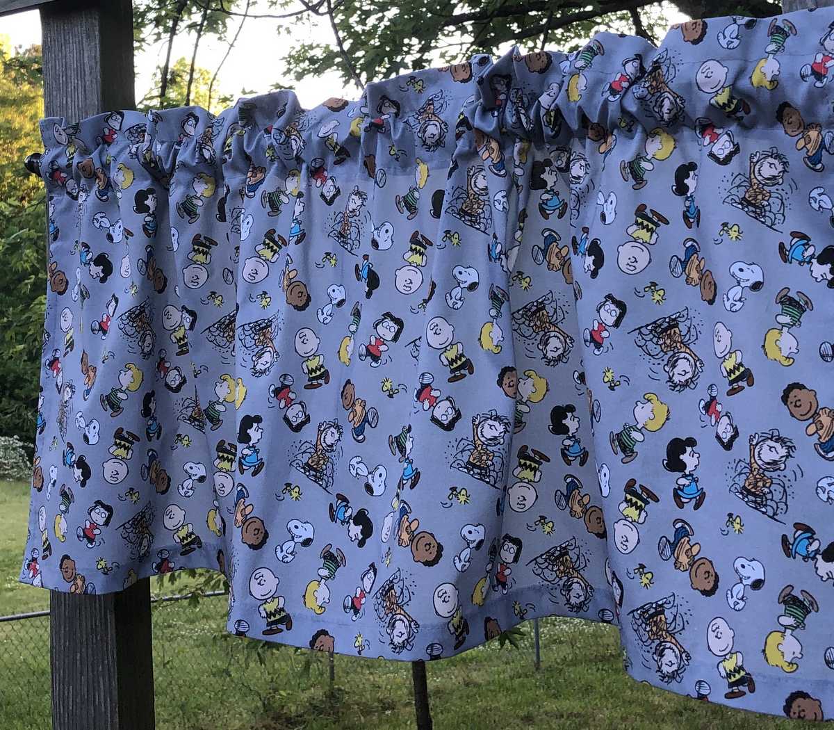 Girl Boy Baby Nursery Curtain Valance Handcrafted From Cartoon Character Dog Kids Cotton Fabric