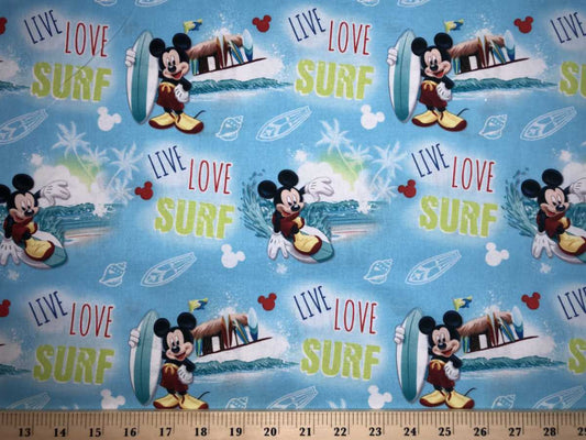Curtain Valance Handmade From Mickey Mouse Blue Coastal Surfing Beach Fabric