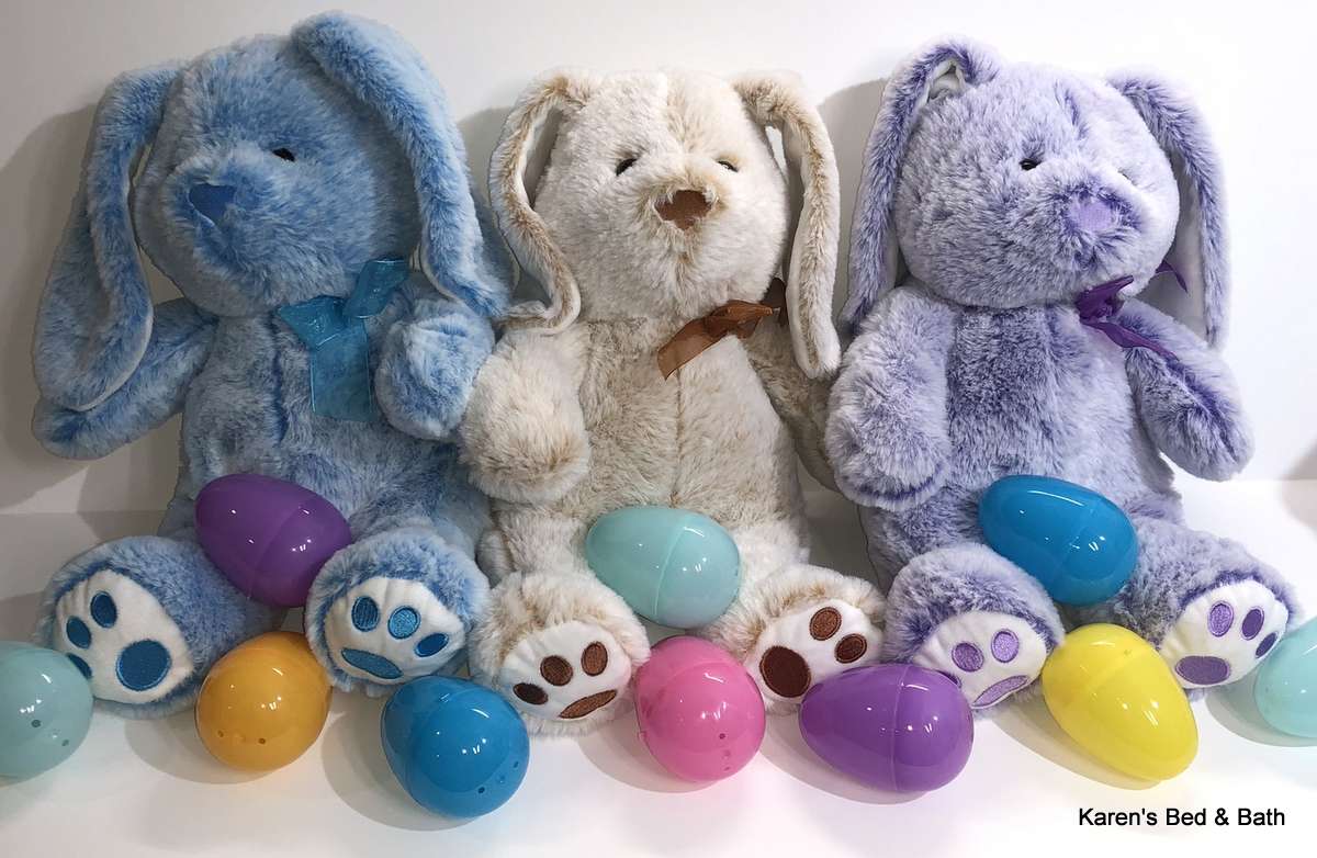 Easter Bunny Personalized Soft Plush Rabbit Animal Snuggle Toy Companion - Choose Color - Blue, Purple, Cream/Tan
