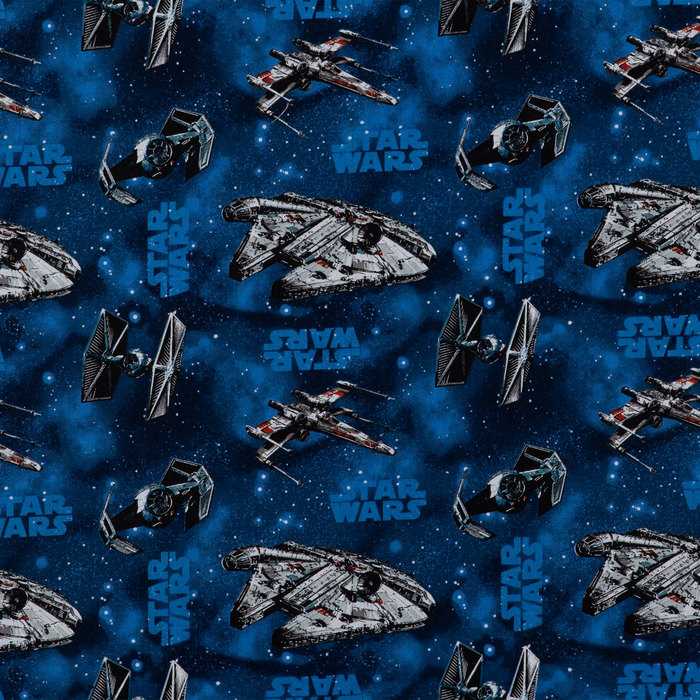 Star Wars Spacecraft Space Ships Fabric By the Yard, Half Cotton Fabric t6/37
