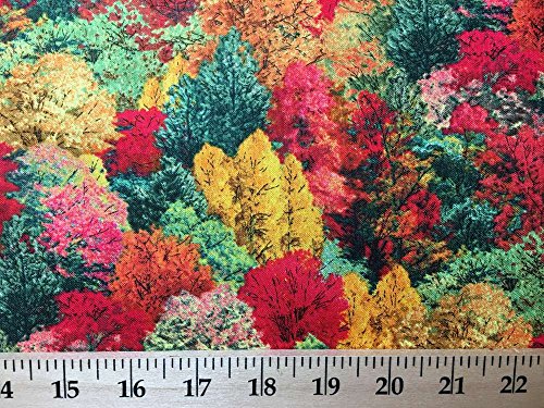 Pretty Autumn Landscape Trees Fall Mountain Colors Handcrafted Curtain Valance