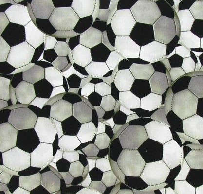 Soccer Balls Sports PE Play Game Boy Girl 100% Cotton Fabric BTY By the Yard or Half Yard Quilting Apparel t4/30