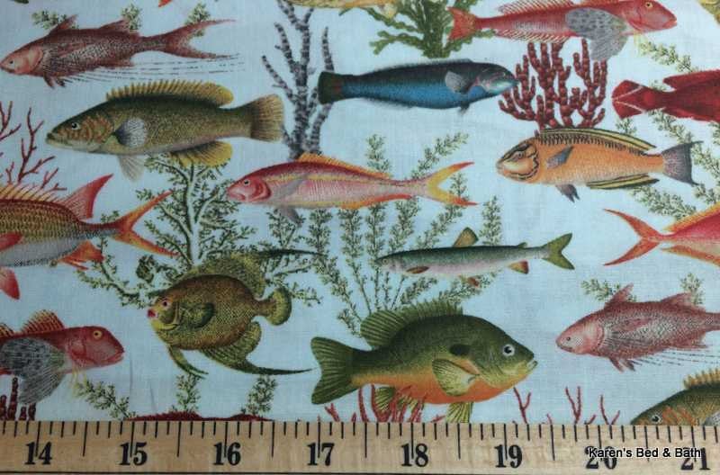 Tropical Fish Handcrafted Custom Sewn Curtain Valance NEW