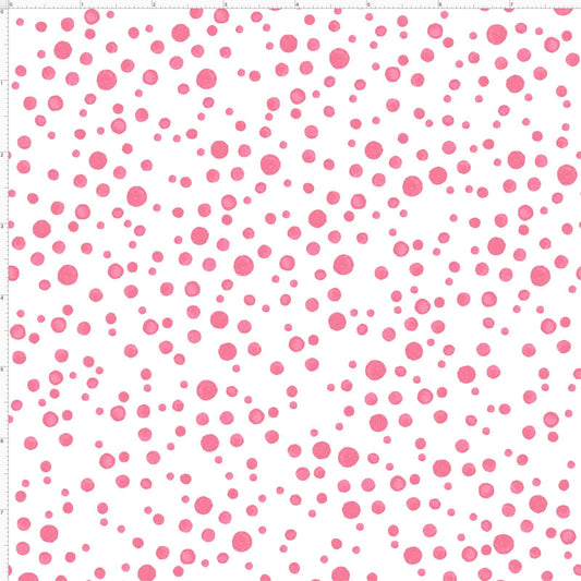 Pink & White Polka Dot Fabric Flamingo Co-ordinate Fabric Loralie Designs Pink Dots on White Cotton Fabric