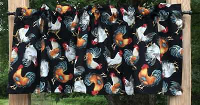 Rooster Farm Chicken Toss Country Farmhouse Fowl Birds Handcrafted Valance