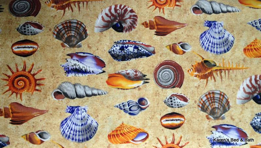 Beach Seashells Nautical Sand Shells Coastal Coast Curtain Valance NEW