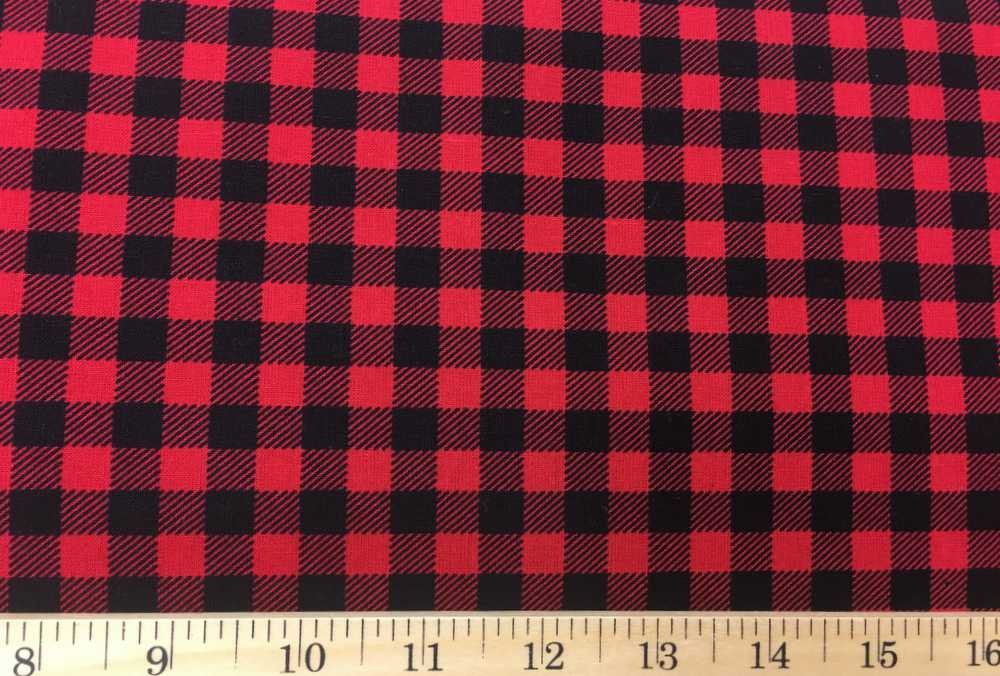 Red and Black Buffalo Check Fabric Black Red Farmhouse 3/8 Inch Checks Plaid Quilting Fabric By the Yard HY w5/9