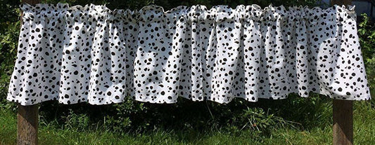 Black and White Dalmatian Puppy Dog Spots Canine Animal Curtain Topper Valance