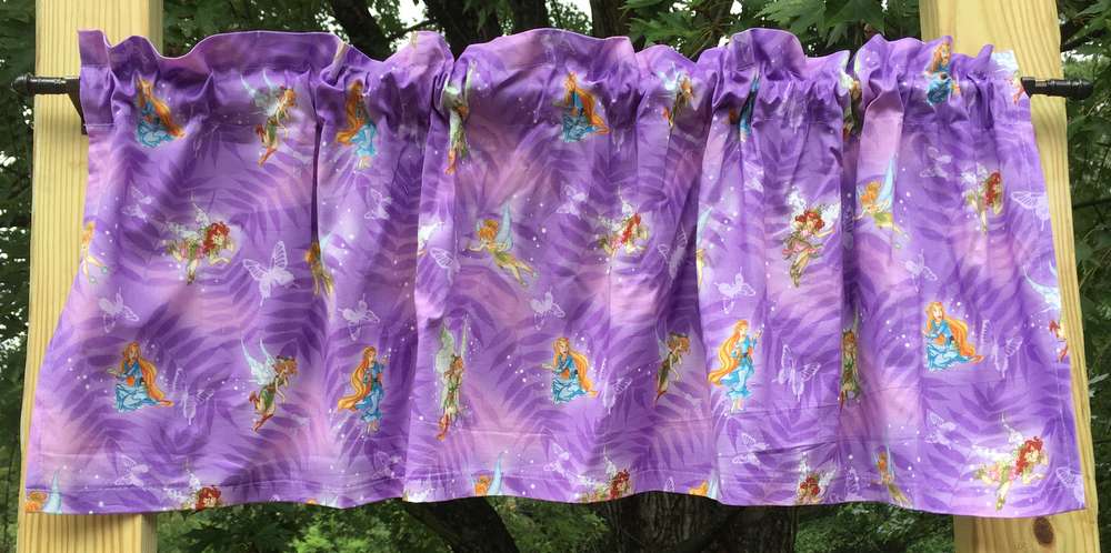 Princess Tinkerbell Valance Tinker Bell Fairy Girl Bedroom Nursery Lilac Purple Handmade Curtain Valance