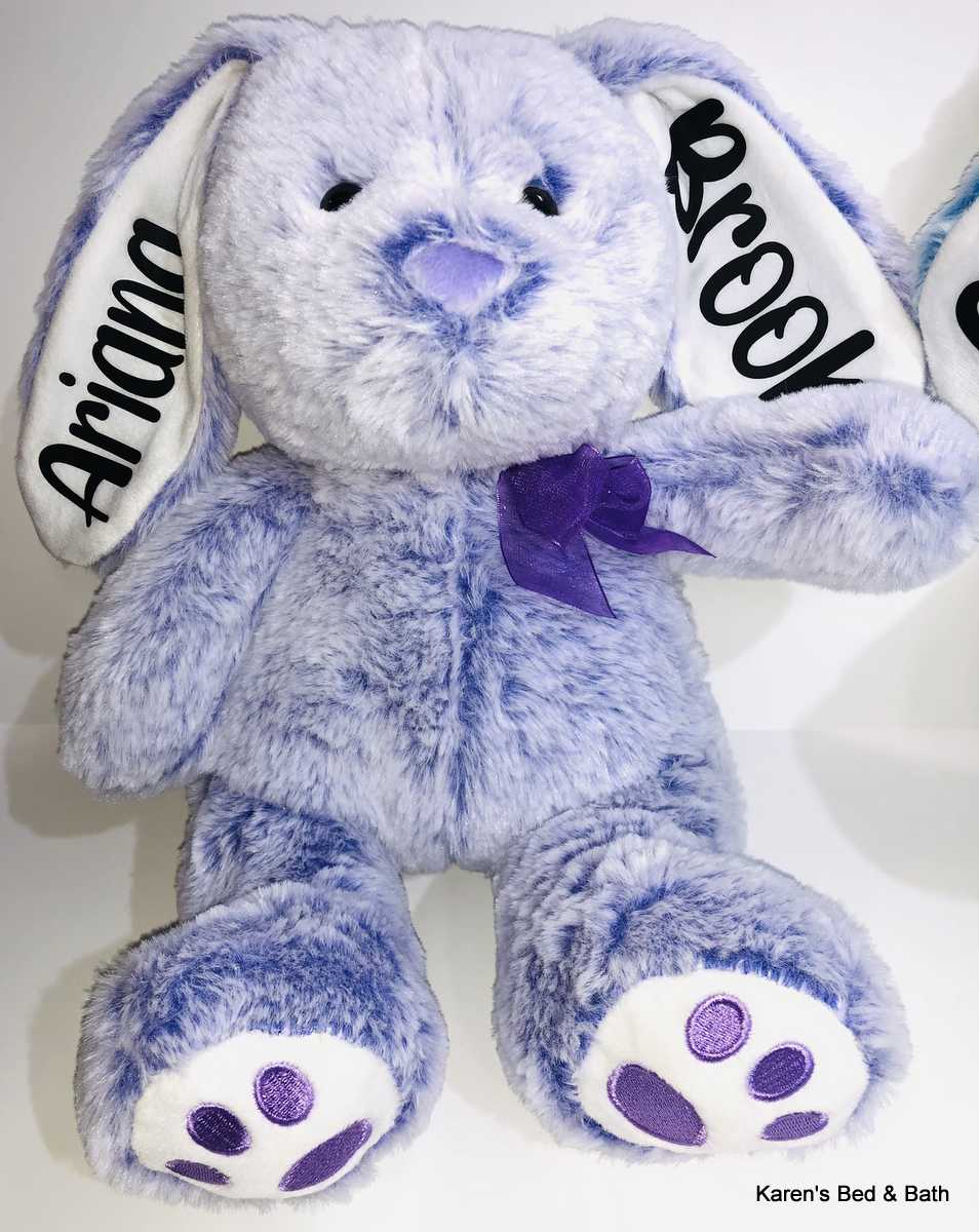 Easter Bunny Personalized Soft Plush Rabbit Animal Snuggle Toy Companion - Choose Color - Blue, Purple, Cream/Tan