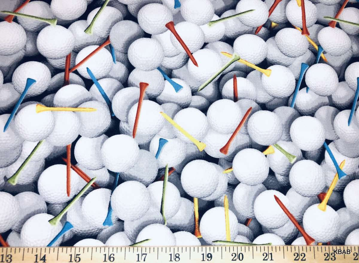 Golf Fabric Golfing Weekend Golf Tees Sports Apparel Quilting Cotton Fabric t6/26