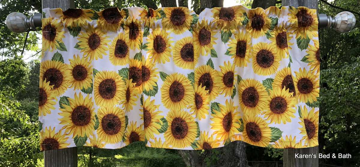 Sunflower Valance Autumn Fall Floral Beauty Yellow Flowers Curtain Valance