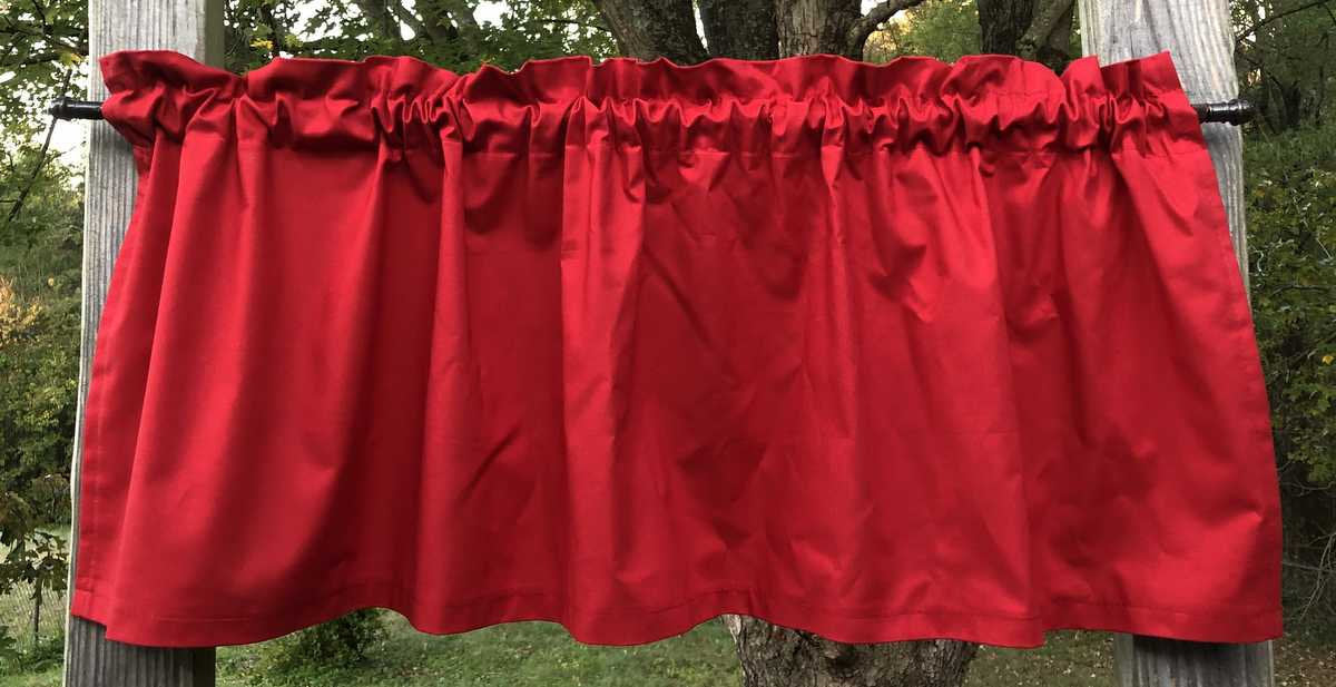 Christmas Valentine Day Red RV Camper Kitchen Bath Handcrafted Curtain Valance