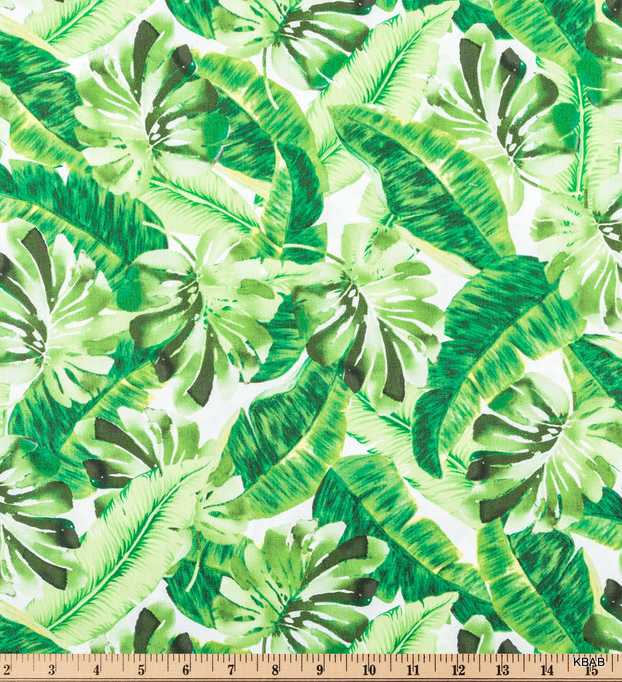 Tropical Green Leaf Fabric Jungle Leaves Big Green Leaf 100% Cotton Apparel Fabric By the Yard Half Yard a4/25