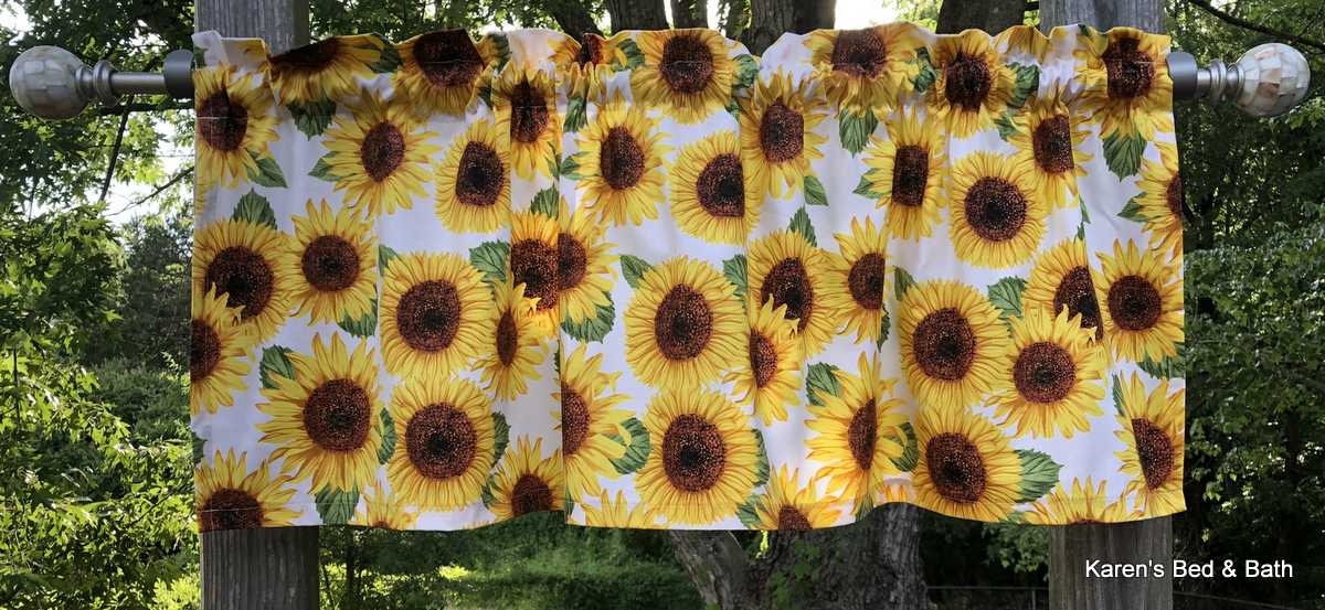 Sunflower Valance Autumn Fall Floral Beauty Yellow Flowers Curtain Valance