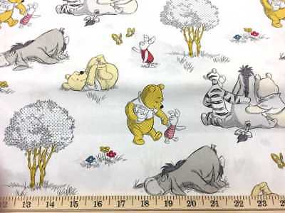 Winnie The Pooh Bear Together Tigger Cotton Nursery Fabric BTY Half Yard nt5-25