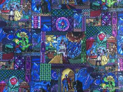 Disney Beauty & The Beast Belle Cotton Fabric Stained Glass IN STOCK