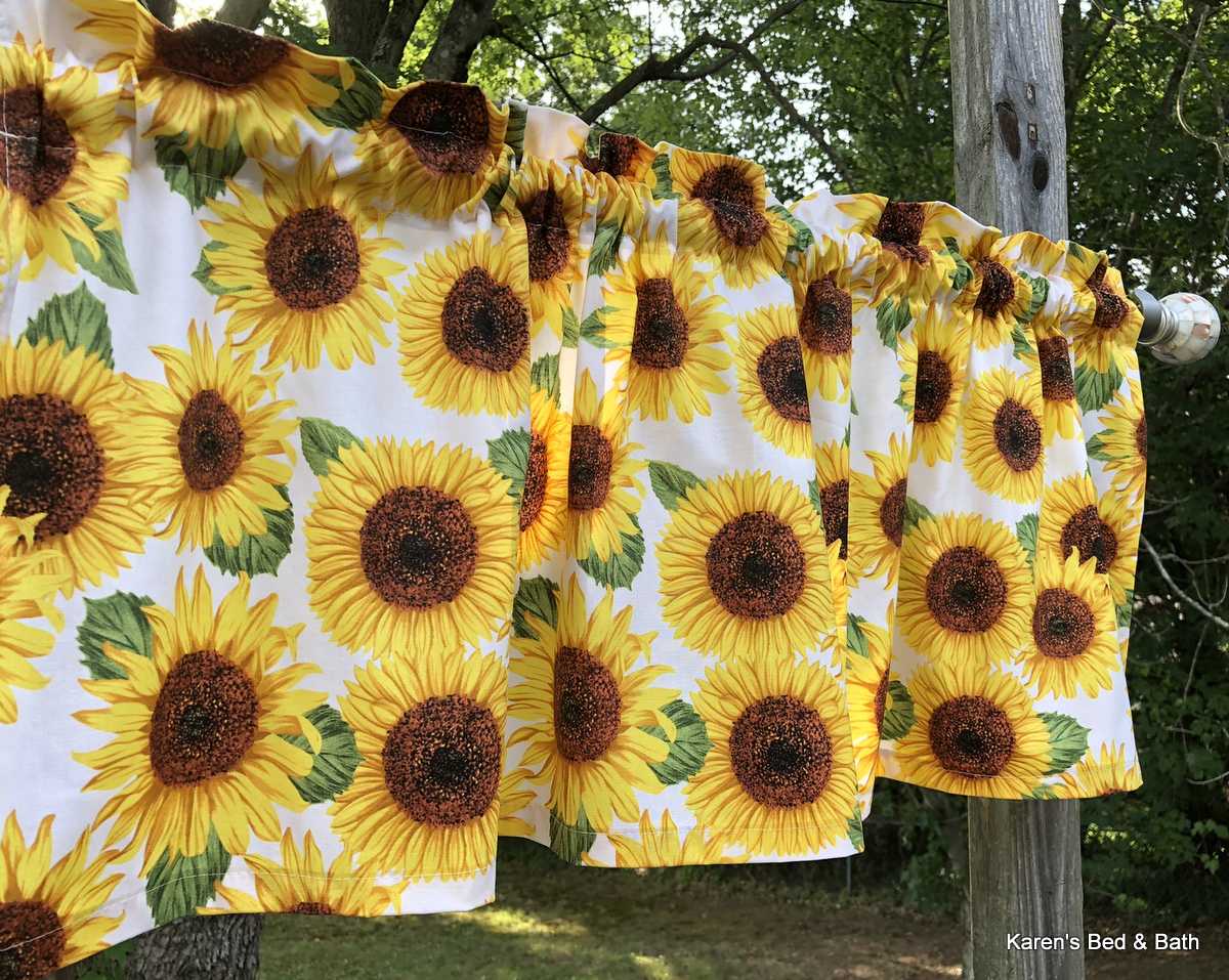 Sunflower Valance Autumn Fall Floral Beauty Yellow Flowers Curtain Valance