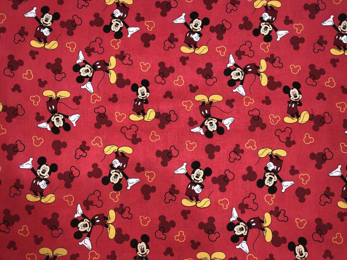 Curtain Valance Handmade From Mickey Mouse Red Cotton Fabric