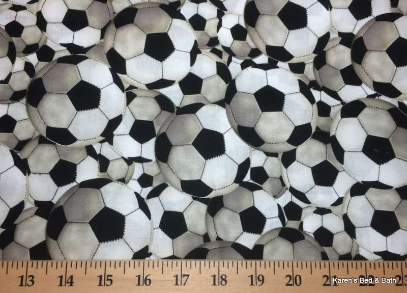Soccer Balls Teen Boy Girl PE Sports Handcrafted Nursery Bedroom Kids Curtain Valance