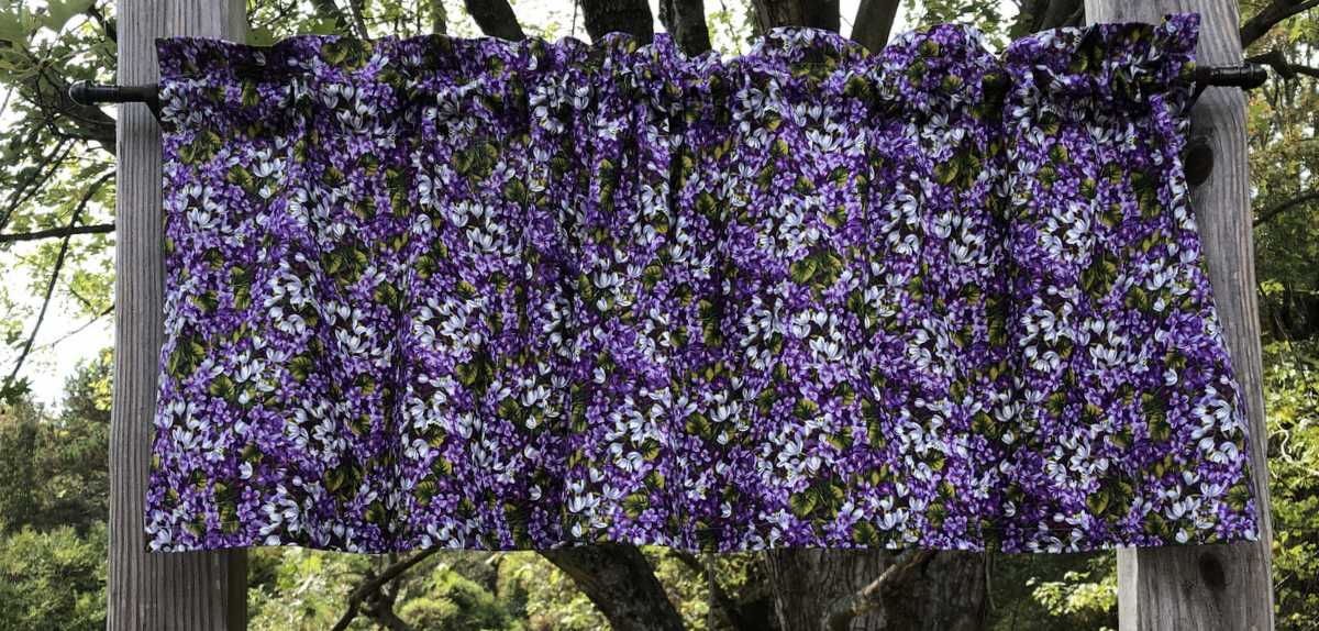 Purple Lilac Floral All Over Flower Garden of Flowers Handcrafted Valance w2/31