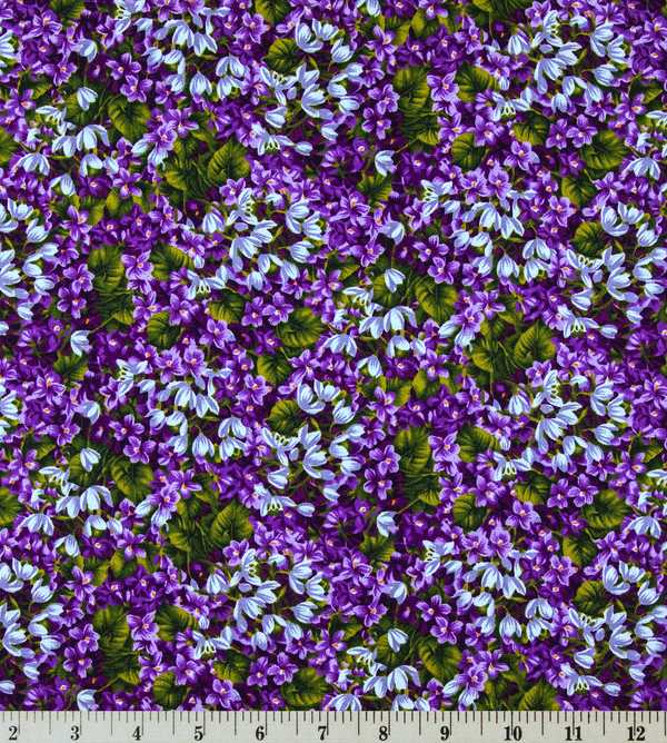 Purple Lilac Flowers Allover Floral Cotton Quilting Apparel Fabric Lilacs w2/31