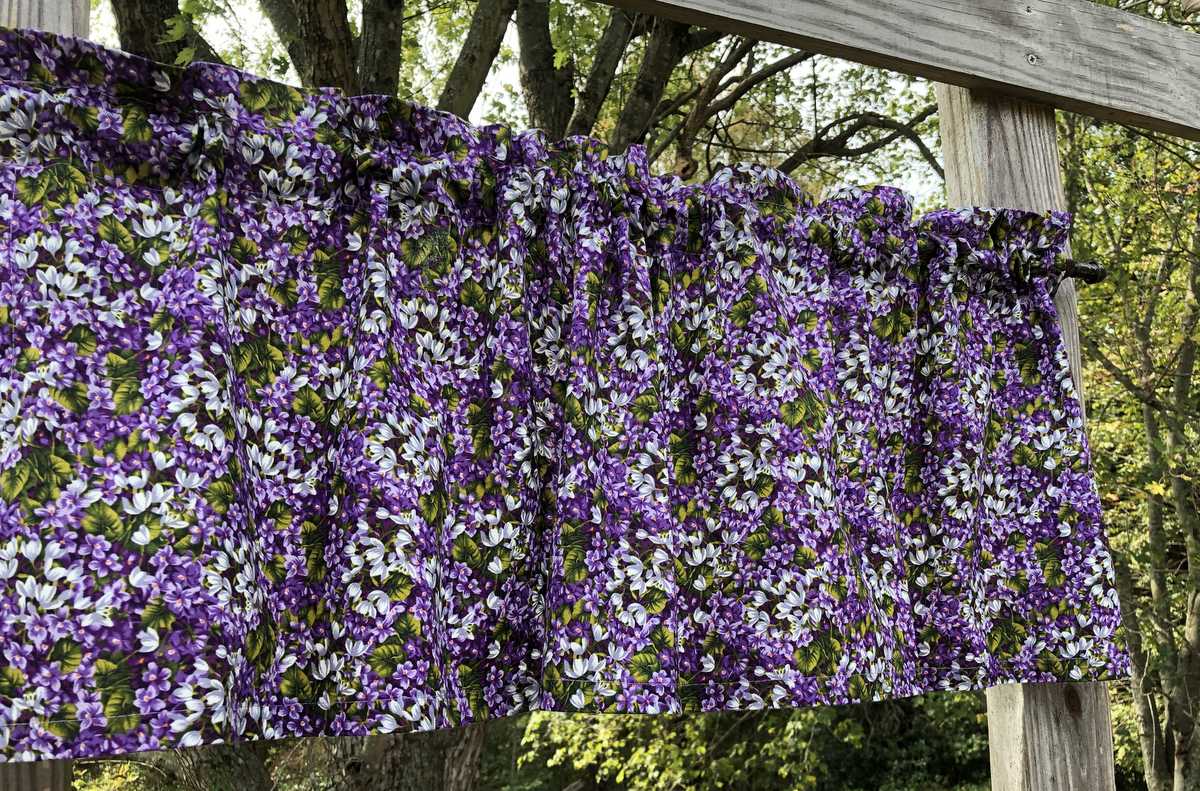 Purple Lilac Floral All Over Flower Garden of Flowers Handcrafted Valance w2/31