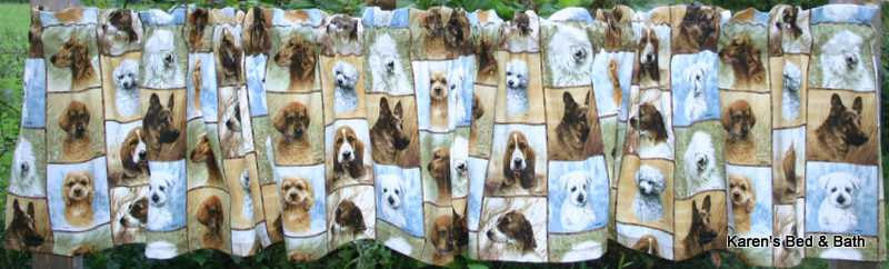 Dog Patch Blocks Beagle German Shepard Canine Beauty Faithful Companion Valance