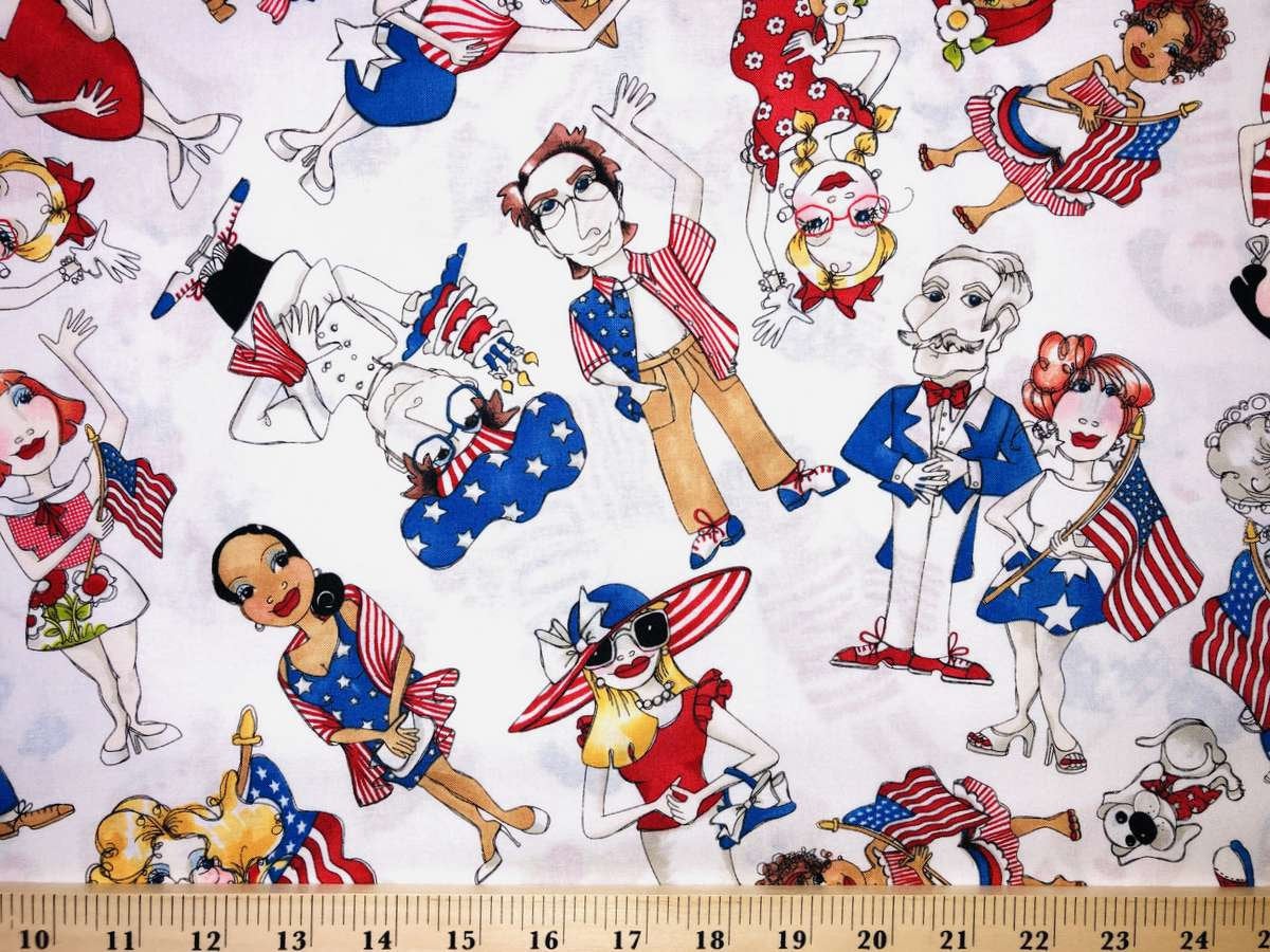 Patriotic US Fabric USA Flag Fabric July 4th Fabric Loralie Designs Proud American Spirit Cotton Fabric