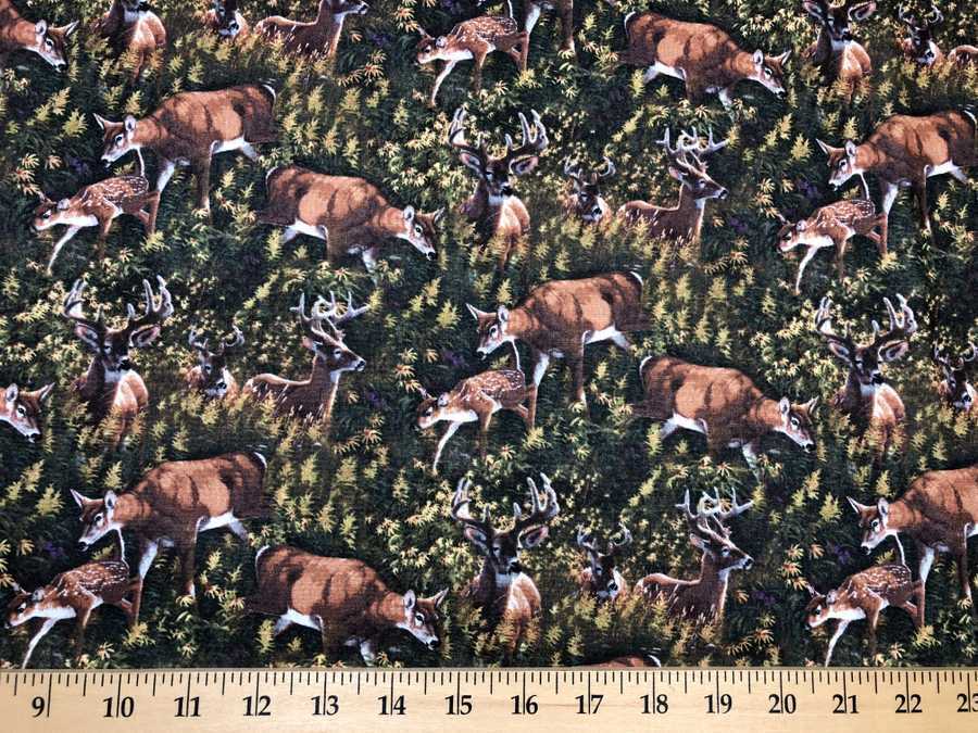 Deer Wildlife Forest Animals Doe Buck Fawn Cabin Lodge Fall Handcrafted Valance