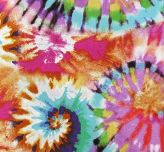 Hippie Retro Tie Dye Hippie Red Orange Teal Teen Handcrafted Curtain Valance