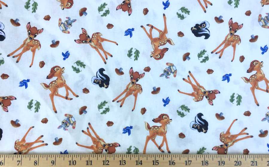 Bambi and Woodland Forest Friends Thumper Baby Deer Animal Kids Girl Boy Baby Nursery Natural/Pale Yellow Cotton Valance