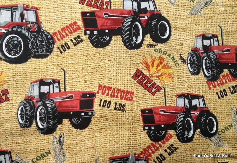 Farmall International Red Tractor Wheat Potatoes Corn Farm Curtain Valance NEW
