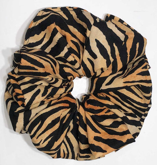 Safari Zoo XXL Jumbo XL Large Hair Scrunchie Wrist Bracelet Zebra Tiger Leopard Jungle Cat Cotton Scrunchy Hair Tie
