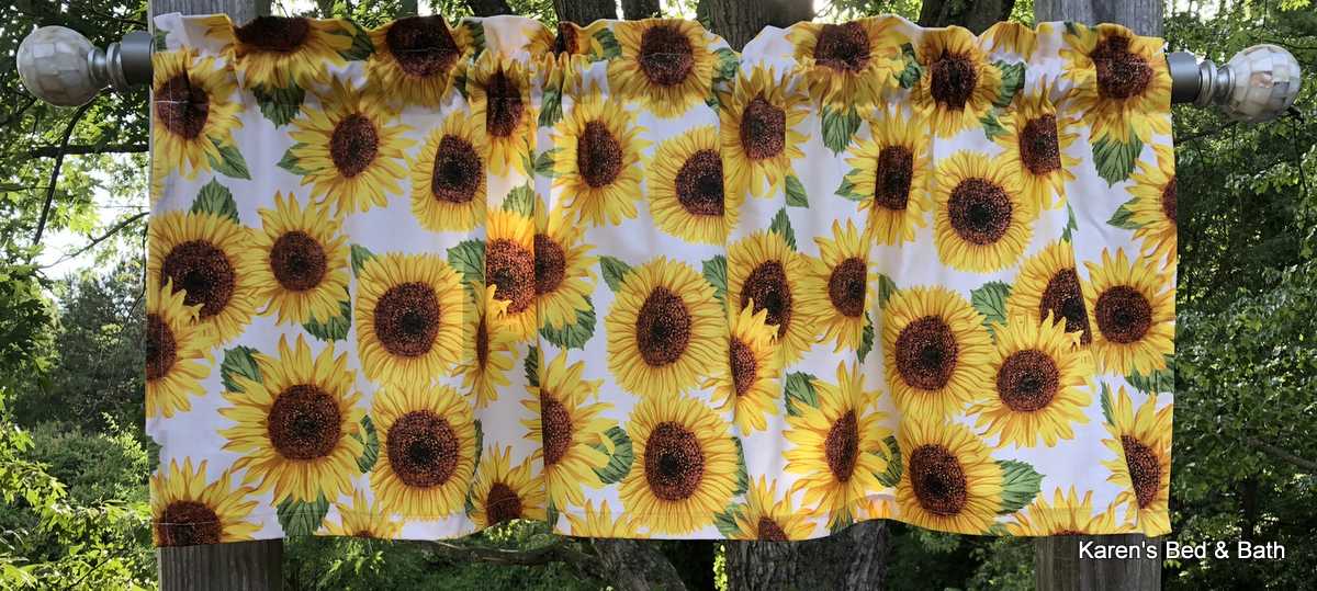 Sunflower Valance Autumn Fall Floral Beauty Yellow Flowers Curtain Valance