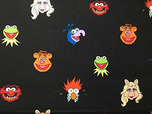 Handcrafted Cotton Curtain Valance Sewn From Sesame Street Character Black Fabric